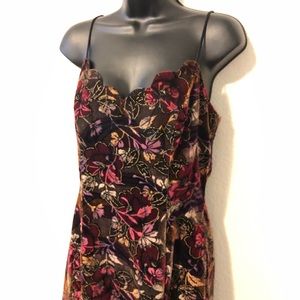 Velvet embroidered dress